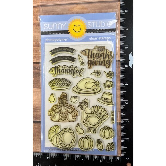 Sunny Studio Clear Stamps - Bountiful Autumn SSCL-278 Thanksgiving Turkey - Picture 4 of 4